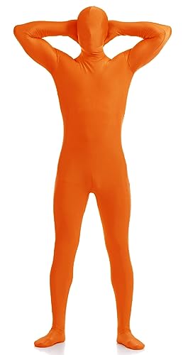 Aniler Herren und Damen Spandex Ganzkörper Zentai Kostüm Bodysuit (L, Orange) von Aniler