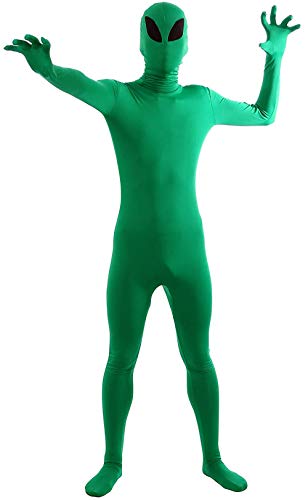 Aniler Herren und Damen Spandex Ganzkörper Zentai Kostüm Bodysuit (Small, Green Alien) von Aniler