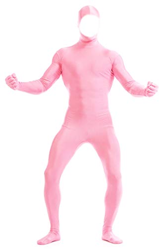 Aniler Herren und Damen Spandex Open Face Ganzkörper Zentai Kostüm Bodysuit (L, Rosa) von Aniler