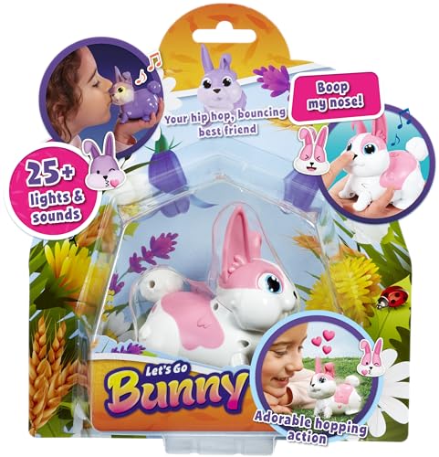 Animagic Let's Go Bunny Pink, Spielzeug für Kinder ab 5 Jahren, Interaktives Plüschkaninchen von Animagic