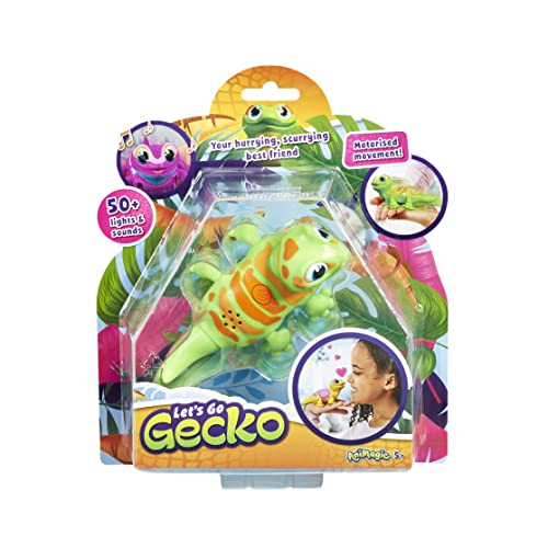 Animagic Let's Go Gecko (Grün), Gecko Spielzeug ab 5 Jahre, Eidechse Roboter Interaktives Kuscheltier. Kinderspielzeug von Animagic