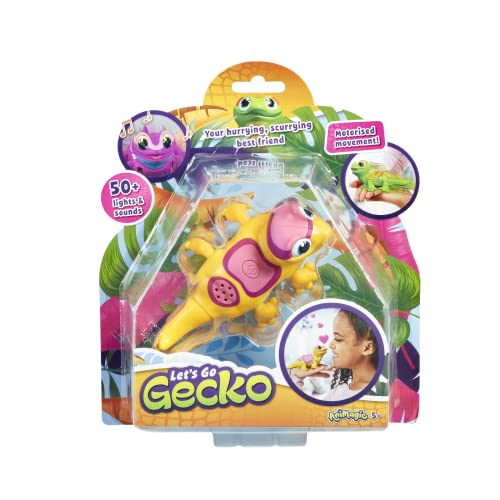 Animagic Let's Go Gecko (Gelb), Gecko Spielzeug ab 5 Jahren, Interaktives Kuscheltier, Kinderspielzeug von Animagic
