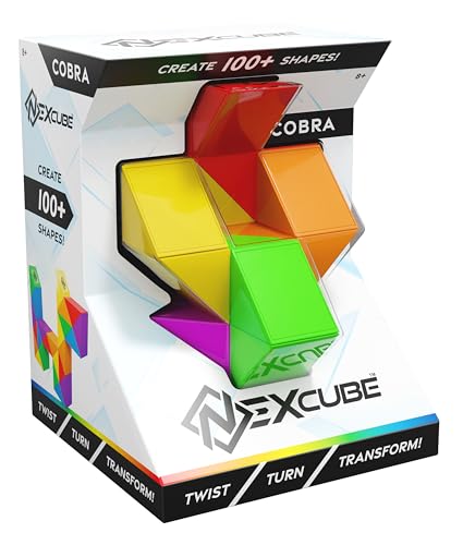 Nexcube Cobra, Originaler Denkspiel mit Formkreation, Spiel für Kinder ab 8 Jahren, 24 farbige Prismen, Erstelle über 100 verschiedene Tier, oder Objektformen, Magische Schlange Denkspiel von Goliath