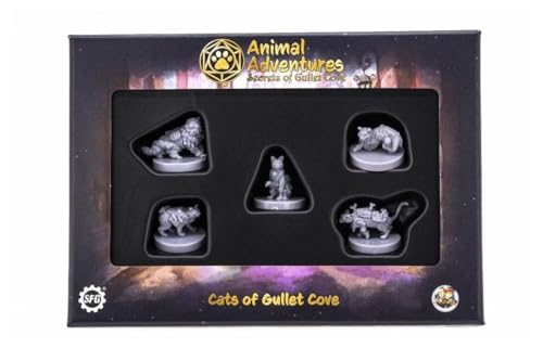 Steamforged Animal Adventures: Secrets of Gullet Cove - Cats of Gullet Cove, RPG Miniatures for Roleplaying Tabletop Games Ready to Paint or Play, 5e Dungeon Crawl Campaign Compatible von Steamforged Games