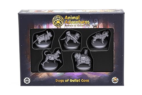 Steamforged Animal Adventures: Secrets of Gullet Cove - Dogs of Gullet Cove, RPG Miniatures for Roleplaying Tabletop Games Ready to Paint or Play, 5e Dungeon Crawl Campaign Compatible von Steamforged Games