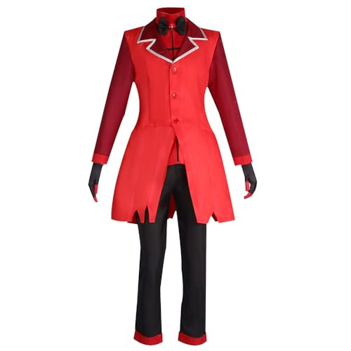 Alastor Cosplay Cartoon Anime Kostüm Erwachsene Frauen Uniform Outfit Halloween Karneval Anzug (Rot, M) von Animationart