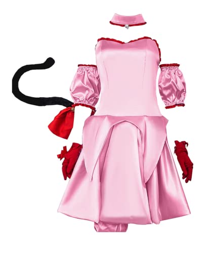 Animationart Tokyo Mew Mew Ichigo Momomiya kurzes rosa Kleid Cosplay Kostüm mit Katzenohren Schwanz Halloween (Rosa, Maßanfertigung) von Animationart