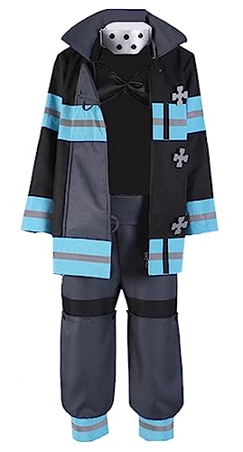 Anime Enn Enn No Shouboutai Feuerwehr Tamaki Kotatsu Cosplay Kostüm Uniform für Halloween (Blau, Größe M) von Animationart