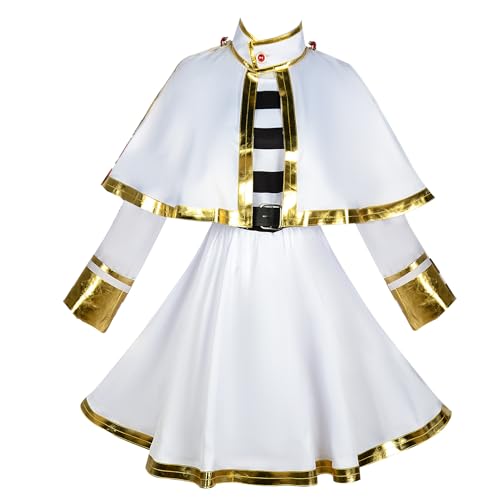 Anime Frieren At The Funeral Cos Frieren Cosplay Kostüm Halloween Weihnachten Outfits Party (Weiß, X-Large) von Animationart