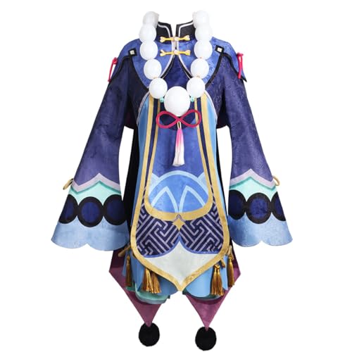 Anime Game Genshin Impact Project Qiqi Cosplay Kostüm Zombie Girl Dress Anime Halloween (Lila, X-Large) von Animationart