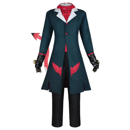 Anime Helluva Blitzo Cosplay-Kostüm, Party-Uniform, Anzug mit Schwanz, Halloween-Outfit, für Herren und Damen, Grün, Größe XS von Animationart