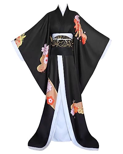 Anime Kibutsuji Muzan Cosplay-Kostüm, Kimono für Damen, Kimetsu, kein Yaiba-Outfit (Schwarz, Größe XX-Large) von Animationart