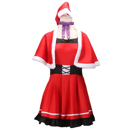 Anime OSHI NO KO Hoshino Ai Weihnachten Cosplay Kostüm Rotes Kleid Komplettes Set Damen Anzug Party (Rot, S) von Animationart