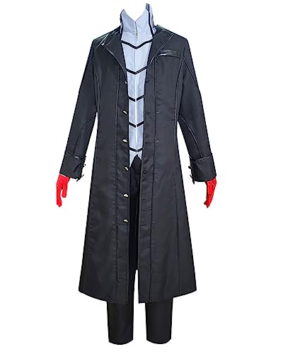 Anime Persona 5 Ren Amamiya Akira Kurusu Joker Cosplay Kostüm Halloween Uniformen Party (schwarz, XXX-Large) von Animationart