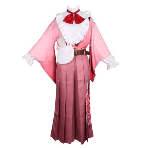 Kamado Nezuko Anime Cosplay Kostüm Rosa Uniform Kleid Kimono für Halloween Party Outfits (Rosa, Groß) von Animationart