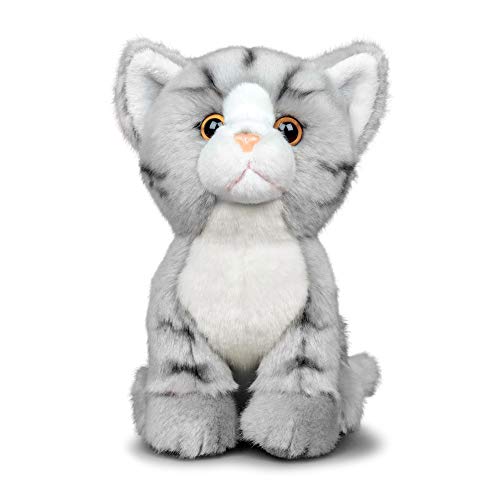 Animigos Plüschtier Katze grau tabby, Stofftier im realistischen Design, kuschelig weich, ca. 19 cm groß von Animigos
