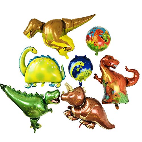 Dinosaurier Luftballons Kindergeburtstag Deko Groß Folien Dino Ballons 7 Stück Jungle Dinosaurier Geburtstag Deko Ballon-Set für alle Arten von Party.All in yoliyogo Balloon. von yoliyogo