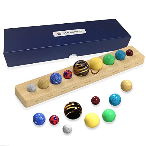 Nine Planets Gem Stones Planets Decorations Solar System Model Desk Decorations for Living,Dining Room,Office Decor Creative Gift Kit von Anjing