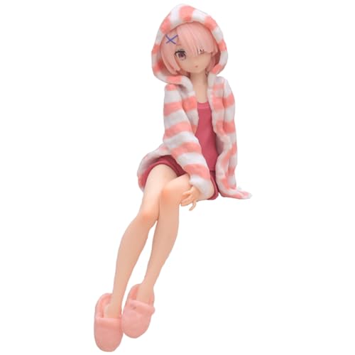 Anime Rem-Figur, Ram-Action-Figuren, PVC, Cartoon-Figur, niedliche Mädchen, sitzende Pose, Modell, Statue, Desktop-Dekoration, Geschenke für Sammlerstück, 15,5 cm von Anjinguang