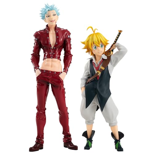 Anjinguang 2PCS Ban Meliodas Figure The Seven Deadly Sins: Wrath of the Gods Anime Character Collection Statue Model Doll Desktop Room Car Decoration Fan Gift PVC 18CM von Anjinguang