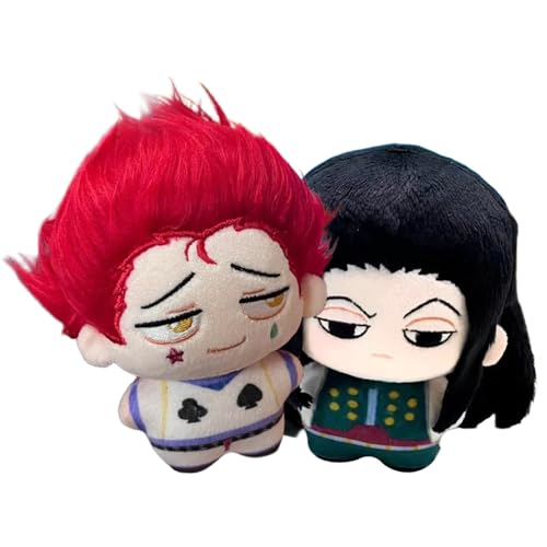 Anjinguang Anime Plüschfiguren, 10 cm, Hisoka/Illumi Zaoldyck, weich, gefüllt, Mini-Umarmungskissen, Brieftaschen-Anhänger, Schultaschen-Zubehör Anjinguang Anime Plüschfiguren, 10 cm, Hisoka/Illumi Zaoldyck, weich, gefüllt, Mini-Umarmungskissen, Brieftaschen-Anhänger, Schultaschen-Zubehör von Anjinguang