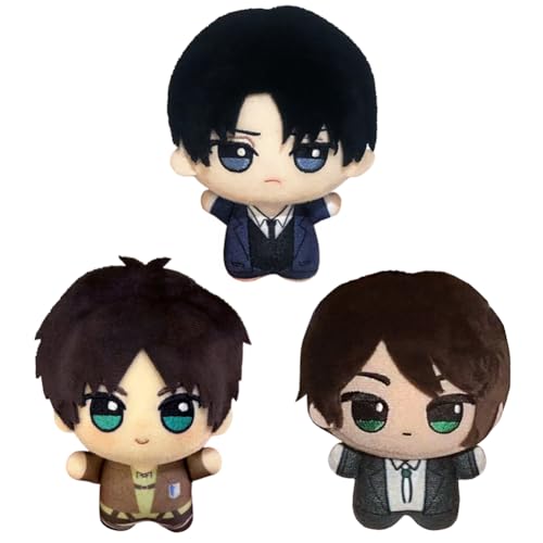 Anjinguang Eren Jaeger Plüschfigur, Anime, weiches Levi-Plüschkissen, 10 cm, Mini-Anhänger, Cartoon, gefüllte Figur, Taschenanhänger, Dekoration, Geschenke von Anjinguang
