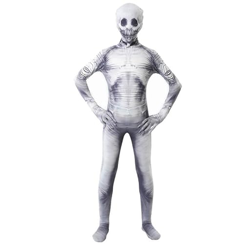 Anjinguang Halloween Skelett Overall Cosplay Kostüm, 100-190cm für Kinder und Erwachsene von Anjinguang
