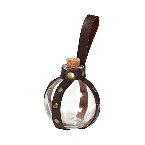 Anjinguang Halloween Trank Flasche Mittelalter Vintage Kork Runde Glasflasche Ritter Zauberer mit Kunstleder Flaschenabdeckung Bühne Kostüm Requisiten Cosplay Dekoration Anjinguang Halloween Trank Flasche Mittelalter Vintage Kork Runde Glasflasche Ritter Zauberer mit Kunstleder Flaschenabdeckung Bühne Kostüm Requisiten Cosplay Dekoration von Anjinguang