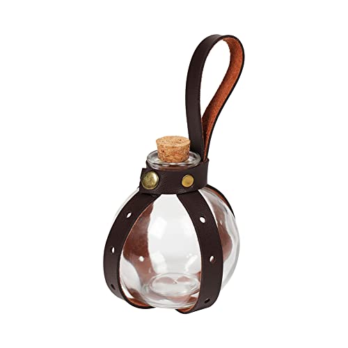 Anjinguang Halloween Trank Flasche Mittelalter Vintage Kork Runde Glasflasche Ritter Zauberer mit Kunstleder Flaschenabdeckung Bühne Kostüm Requisiten Cosplay Dekoration Anjinguang Halloween Trank Flasche Mittelalter Vintage Kork Runde Glasflasche Ritter Zauberer mit Kunstleder Flaschenabdeckung Bühne Kostüm Requisiten Cosplay Dekoration von Anjinguang