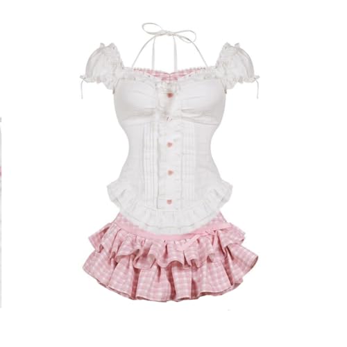 Anjinguang Komatsu Nana Cosplay Kostüm Anime Cosplay Kleidung Uniform Rosa Kurzes Kleid Outfit Karneval Party Halloween Anzug von Anjinguang
