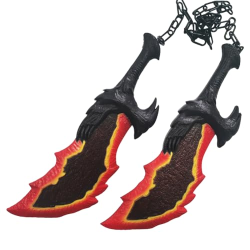 Anjinguang Kratos Cosplay-Requisiten, Doppelmesser, Waffenkette, Klingen des Chaos, Halloween-Kostüm, Zubehör für Kostümparty, 43 cm Anjinguang Kratos Cosplay-Requisiten, Doppelmesser, Waffenkette, Klingen des Chaos, Halloween-Kostüm, Zubehör für Kostümparty, 43 cm von Anjinguang
