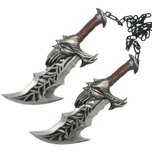 Anjinguang Kratos Cosplay-Requisiten, Doppelmesser, Waffenkette, Klingen des Chaos, Halloween-Kostüm, Zubehör für Kostümparty, 45 cm Anjinguang Kratos Cosplay-Requisiten, Doppelmesser, Waffenkette, Klingen des Chaos, Halloween-Kostüm, Zubehör für Kostümparty, 45 cm von Anjinguang