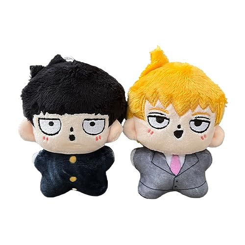 Anjinguang Mob Psycho 100 Plüsch 12 cm Mob Plushie Reigen Arataka Plüschfigur Niedlich Gefüllte Kissen Plüsch Anhänger Geburtstagsgeschenk für Fans von Anjinguang