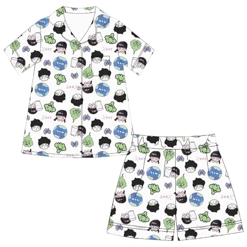 Anjinguang Mob Psycho 100 Pyjama, zweiteiliges Set, Hemd, Shorts, Pyjama, Kageyama, Shigeo/Mob, bedruckt, Sommer-Pyjama für Damen, Mädchen, Strickjacke, Hauskleidung, Nachtwäsche Anjinguang Mob Psycho 100 Pyjama, zweiteiliges Set, Hemd, Shorts, Pyjama, Kageyama, Shigeo/Mob, bedruckt, Sommer-Pyjama für Damen, Mädchen, Strickjacke, Hauskleidung, Nachtwäsche von Anjinguang