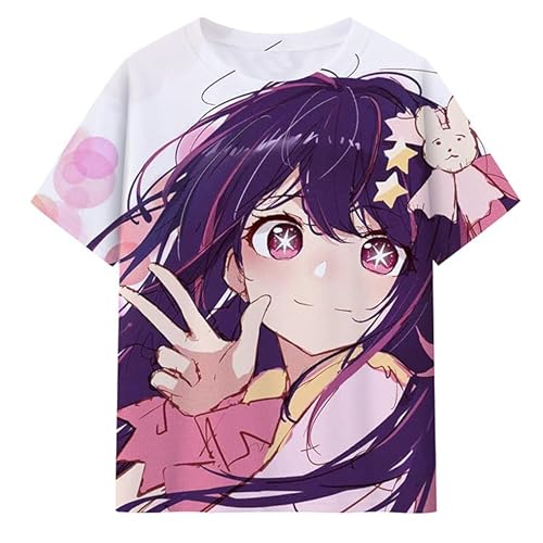 Anjinguang Oshi No Ko T-Shirt, Anime-T-Shirt, Mädchen, Jungen, Hoshino Ai, Cosplay, Kostüm, bedruckt, kurzärmelig, Manga-Pullover, Tops, Kinder, Sommer, lässiges T-Shirt Anjinguang Oshi No Ko T-Shirt, Anime-T-Shirt, Mädchen, Jungen, Hoshino Ai, Cosplay, Kostüm, bedruckt, kurzärmelig, Manga-Pullover, Tops, Kinder, Sommer, lässiges T-Shirt von Anjinguang
