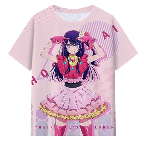 Anjinguang Oshi No Ko T-Shirt, Anime-T-Shirt, Mädchen, Jungen, Hoshino Ai, Cosplay, Kostüm, bedruckt, kurzärmelig, Manga-Pullover, Tops, Kinder, Sommer, lässiges T-Shirt Anjinguang Oshi No Ko T-Shirt, Anime-T-Shirt, Mädchen, Jungen, Hoshino Ai, Cosplay, Kostüm, bedruckt, kurzärmelig, Manga-Pullover, Tops, Kinder, Sommer, lässiges T-Shirt von Anjinguang