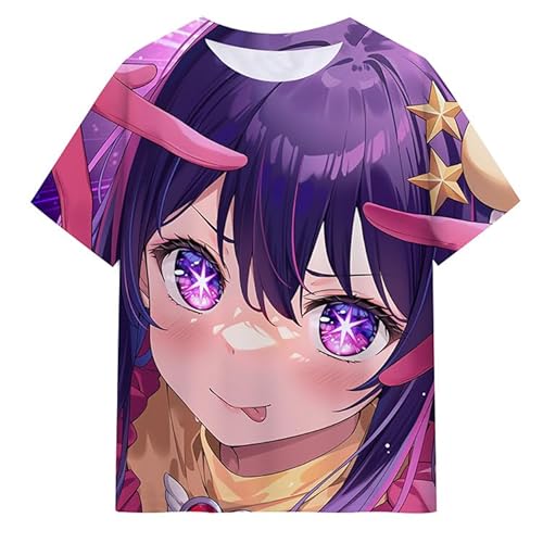 Anjinguang Oshi No Ko T-Shirt, Anime-T-Shirt, Mädchen, Jungen, Hoshino Ai, Cosplay, Kostüm, bedruckt, kurzärmelig, Manga-Pullover, Tops, Kinder, Sommer, lässiges T-Shirt Anjinguang Oshi No Ko T-Shirt, Anime-T-Shirt, Mädchen, Jungen, Hoshino Ai, Cosplay, Kostüm, bedruckt, kurzärmelig, Manga-Pullover, Tops, Kinder, Sommer, lässiges T-Shirt von Anjinguang