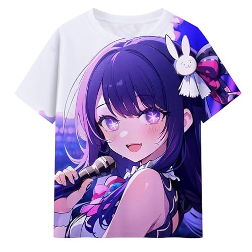 Anjinguang Oshi No Ko T-Shirt, Anime-T-Shirt, Mädchen, Jungen, Hoshino Ai, Cosplay, Kostüm, bedruckt, kurzärmelig, Manga-Pullover, Tops, Kinder, Sommer, lässiges T-Shirt Anjinguang Oshi No Ko T-Shirt, Anime-T-Shirt, Mädchen, Jungen, Hoshino Ai, Cosplay, Kostüm, bedruckt, kurzärmelig, Manga-Pullover, Tops, Kinder, Sommer, lässiges T-Shirt von Anjinguang