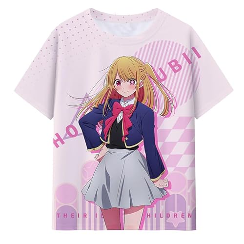 Anjinguang Oshi No Ko T-Shirt, Anime-T-Shirt, Mädchen, Jungen, Hoshino Ai, Cosplay, Kostüm, bedruckt, kurzärmelig, Manga-Pullover, Tops, Kinder, Sommer, lässiges T-Shirt Anjinguang Oshi No Ko T-Shirt, Anime-T-Shirt, Mädchen, Jungen, Hoshino Ai, Cosplay, Kostüm, bedruckt, kurzärmelig, Manga-Pullover, Tops, Kinder, Sommer, lässiges T-Shirt von Anjinguang