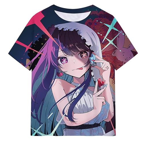 Anjinguang Oshi No Ko T-Shirt, Anime-T-Shirt, Mädchen, Jungen, Hoshino Ai, Cosplay, Kostüm, bedruckt, kurzärmelig, Manga-Pullover, Tops, Kinder, Sommer, lässiges T-Shirt Anjinguang Oshi No Ko T-Shirt, Anime-T-Shirt, Mädchen, Jungen, Hoshino Ai, Cosplay, Kostüm, bedruckt, kurzärmelig, Manga-Pullover, Tops, Kinder, Sommer, lässiges T-Shirt von Anjinguang