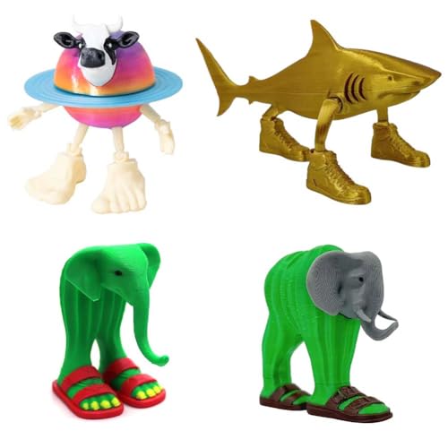 Brainrot Tiere Figur Tung Tung Tung Sahur Actionfigur Lirilì Larilà Cartoon-Figuren 7-9 cm 3D gedruckt Q Ver. Modell PVC Kollektion Kuchen Dekoration Geschenk (4PCS) von Anjinguang