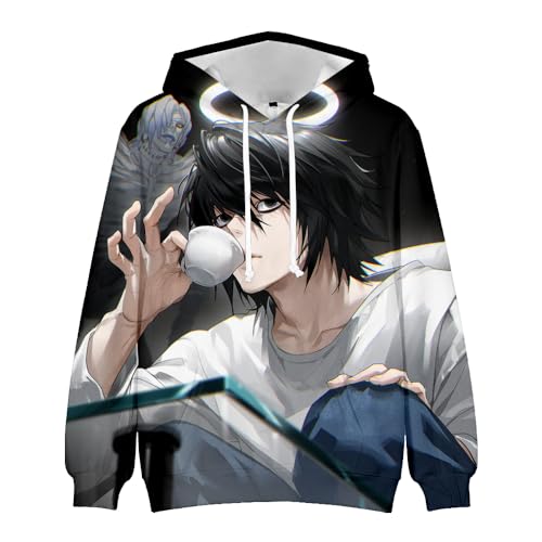 Death Note Anime Print Hoodie L Jungen Mädchen Herbst Jacke Sweatshirt Sweatshirt Weihnachten Geschenk von Anjinguang
