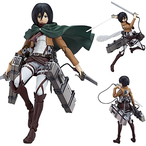 Eren Jaeger/Mikasa. Ackerman/Levi Ackerman Figur Statue-15cm Anime-Charakter Action Figur PVC beweglich und veränderbar Gesicht Modell Sammelfigur für Fans Desktop Ornament Dekoration von Anjinguang