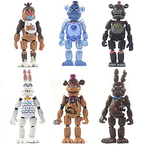 FNAF Game FNAF Abnehmbare Actionfiguren Weihnachtsgeschenke Innenlicht Geburtstagsgeschenk für FNAF Fans Set 6 Stück, 14 cm von Anjinguang