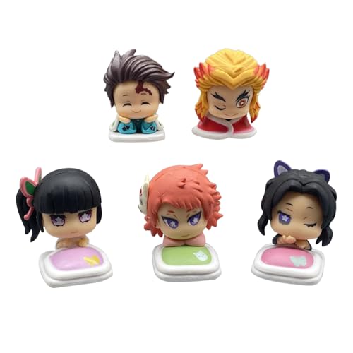 Kamado Tanjiro Figur Statue, Kochou Shinobu/Rengoku Kyoujurou Anime-Figuren-Set (5 Stück), PVC-Modell, Zuhause, Auto, Ornament, Geschenk, Sammlerstück, 5 cm von Anjinguang