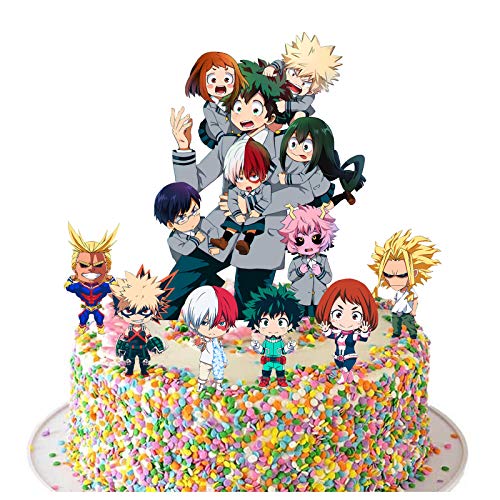 My Hero Academia Geburtstagsparty-Zubehör, inklusive 1 großer Kuchenaufsatz und 6 Cupcake-Topper, Cartoon-Anime-Kuchenaufsätze, große Größe der DIY-Kuchendekoration für Anime-MHA-Fans, 2 Stück My Hero Academia Geburtstagsparty-Zubehör, inklusive 1 großer Kuchenaufsatz und 6 Cupcake-Topper, Cartoon-Anime-Kuchenaufsätze, große Größe der DIY-Kuchendekoration für Anime-MHA-Fans, 2 Stück von Anjinguang