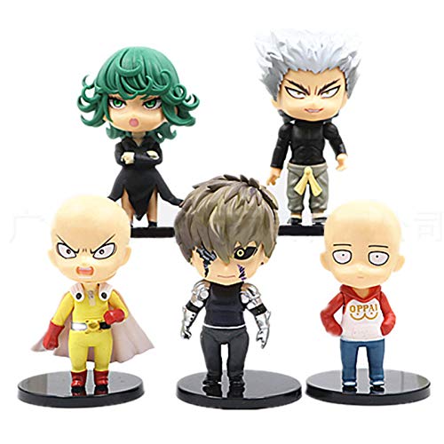 Set von 5 One Punch Man Figuren – Anime Saitama Actionfigur Tornado Figur Spielzeug Genos Spielzeug Statuen PVC Anime One Punch Man Model Statue Figur Spielzeug Sammlerstücke Dekorationen 9.5-11cm von Anjinguang