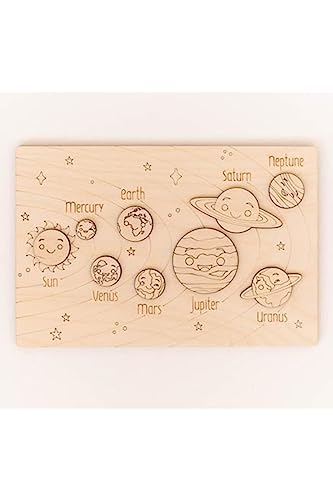 Holzpuzzle Sonnensystem Puzzle 30 cm * 22 cm von Ankebut