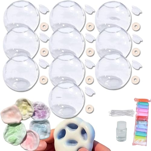 DIY-Set für Leere Druckballhüllen, Vakuum-Squishy-Stressball-Bastelset, mit leerer Hülle, Deckel und Dehnwerkzeug für sensorische Entspannung und Stressabbau (Transparent) von Ankepw