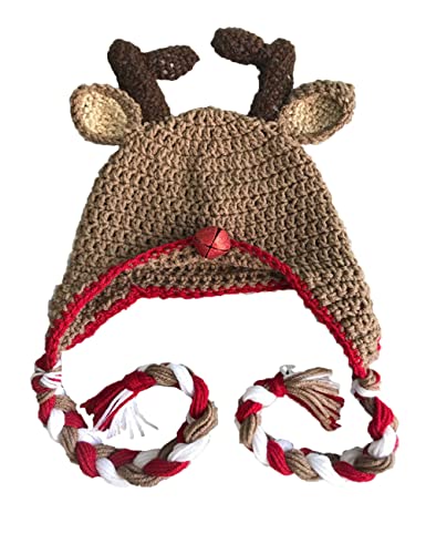 Anlaey Strickmütze Weihnachtsmannmütze mit Ohrenschützer Weihnachtsmützen Elchhorn Häkelmütze für Kinder Braun Anlaey Strickmütze Weihnachtsmannmütze mit Ohrenschützer Weihnachtsmützen Elchhorn Häkelmütze für Kinder Braun von Anlaey